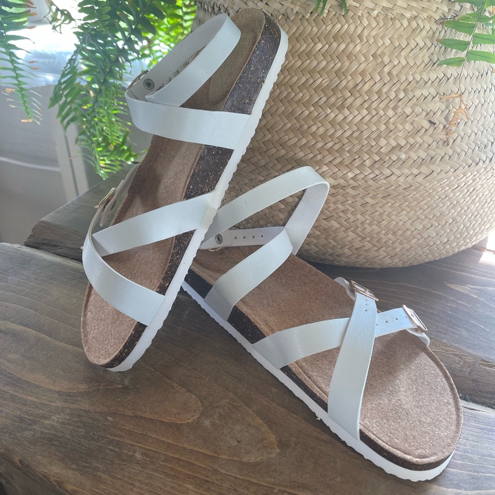 Brand New Without Tags Aerie White Wrap Sandal